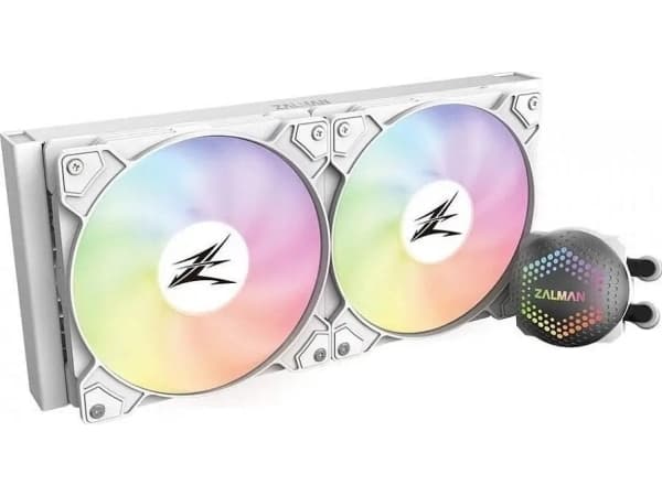 Zalman ALPHA28 White CPU Liquid Cooler 280mm Radiator 2 x 140 mm Fan ARGB pump Dual, Væskekjølesett, 14 cm, Hvit