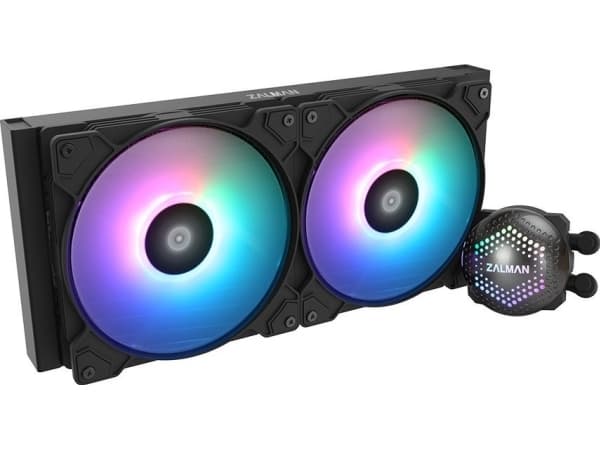 Zalman ALPHA28 Black CPU Liquid Cooler 280mm Radiator 2 x 140 mm Fan ARGB pump Dual, Allt-i-ett vätskekylare, 14 cm, Svart