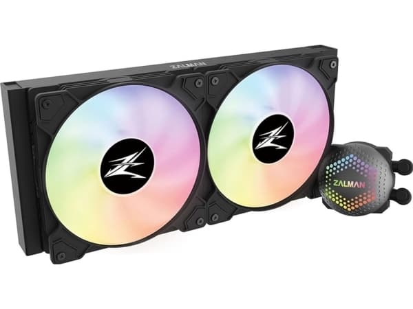 Zalman ALPHA28 Black CPU Liquid Cooler 280mm Radiator 2 x 140 mm Fan ARGB pump Dual, Allt-i-ett vätskekylare, 14 cm, Svart