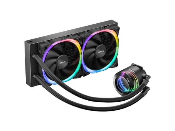 Antec VORTEX 240 ARGB, All-in-one-nesteenjäähdytin, 57,93 cfm, Musta