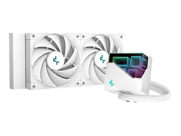 DeepCool LT520 WH, All-in-one-nesteenjäähdytin, 12 cm, 85,85 cfm, Valkoinen