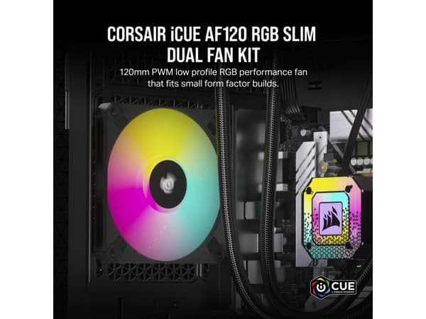 CORSAIR iCUE AF120 RGB SLIM - Kabinettvifte - 120 mm - svart (en pakke 2)