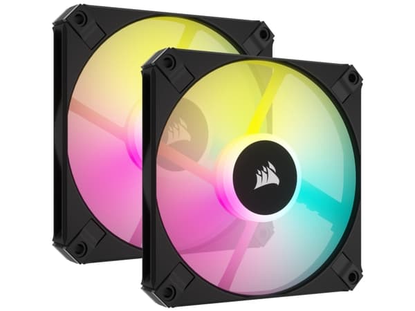 CORSAIR iCUE AF120 RGB SLIM - Kabinettvifte - 120 mm - svart (en pakke 2)