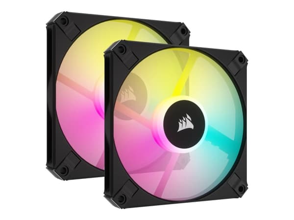 CORSAIR iCUE AF120 RGB SLIM - Kabinettvifte - 120 mm - svart (en pakke 2) Sort