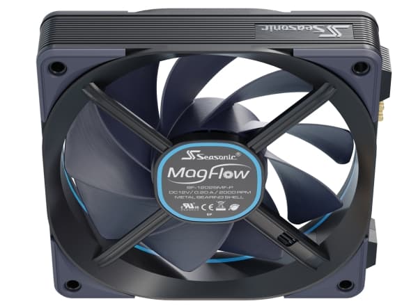 Seasonic MagFlow 3-Fan Kit, Vifte, 12 cm, 600 RPM, 2000 RPM, 63,33 cfm, Sort