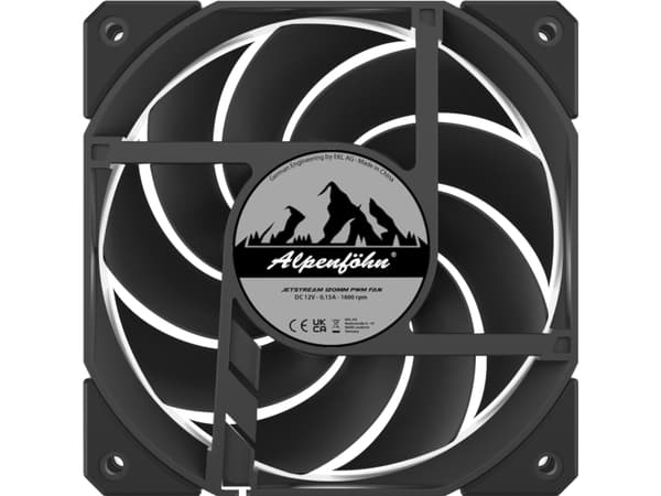 Alpenföhn 120 Jetstream PWM vifte - svart