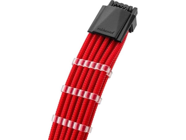 CableMod C-Series PRO ModMesh RM Black Label, RMi & RMx - Strømkabelsett - rød
