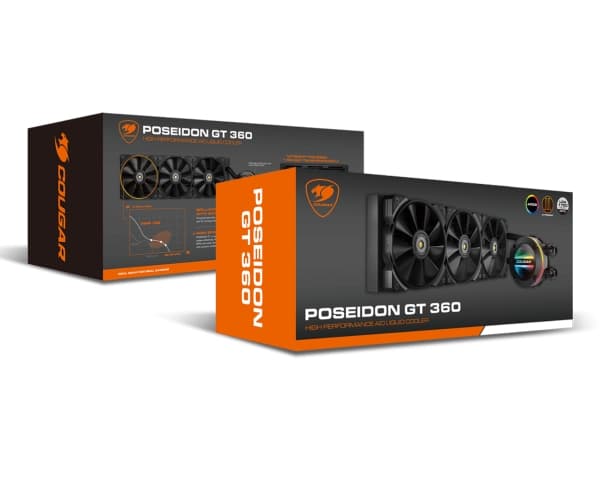 COUGAR Gaming POSEIDON-GT 360, Vätskekylningskit, 12 cm, Svart