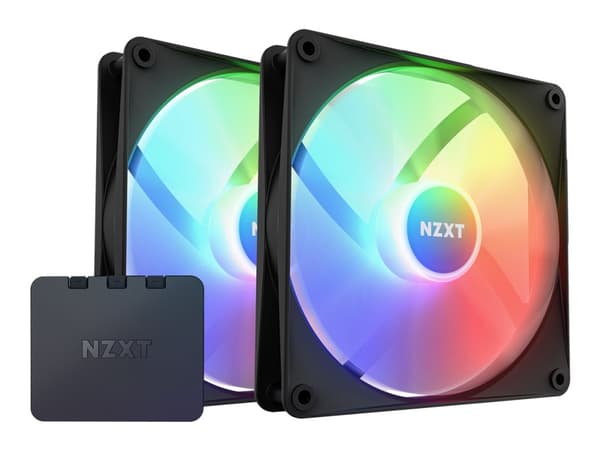 NZXT F Series F140 RGB Core - Lådfläkt - 140 mm - svart (paket om 2) Svart