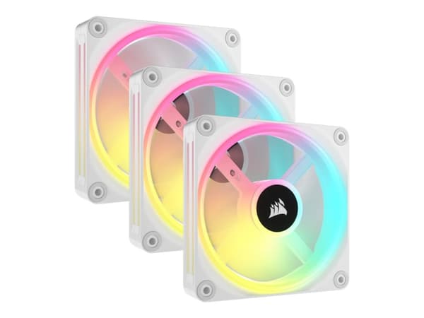 CORSAIR iCUE LINK QX120 RGB - Kabinettvifte - med temperatursensor - 120 mm - hvit (en pakke 3) Hvit