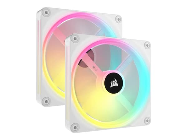 CORSAIR iCUE LINK QX140 RGB - Kabinettvifte - med temperatursensor - 140 mm - hvit (en pakke 2) Hvit