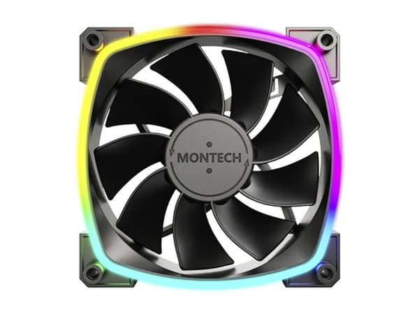 Montech RX120 PWM ARGB-fläkt - 120 mm, svart Svart