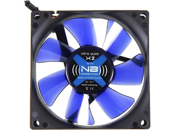 Noiseblocker BlackSilentFan X2, Vifte, 8 cm, 1800 RPM, 18 dB, 45 m³/t, Sort