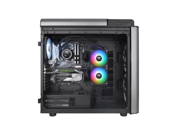Thermaltake TH240 V2 Ultra, All-in-one-nesteenjäähdytin, 12 cm, 1500 RPM, 3000 RPM, 57,05 cfm, Musta