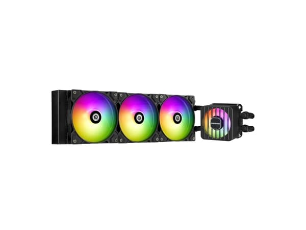Enermax LIQMAXFLO ELC-LMF360T-ARGB - Kylsystem med vätska till processorn - 38 mm tjock värmepump - Elementstorlek: 360 mm - (för: LGA1851, LGA1700,