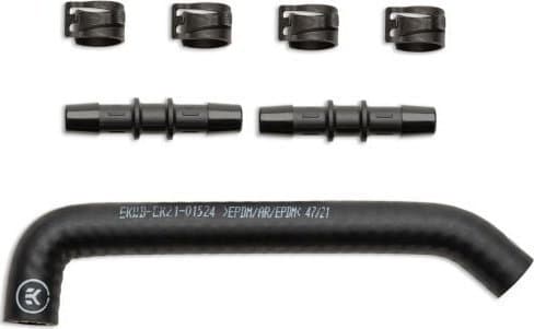 EK Water Blocks EK-Pro Tubing 17/10mm Förstärkt EPDM Förformad 45&amp;deg/90&amp;deg - Svart 10/7 mjuk slang för vattenkylning - förformad - förstärk