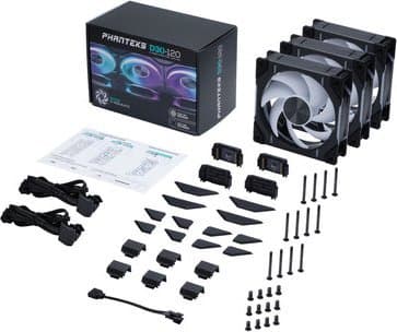 Phanteks D30-120 D-RGB Vifte, Ventilator, 12 cm, 2250 rpm, 30,2 dB, 64,3 kubikfod/min., 3,01 m³/t