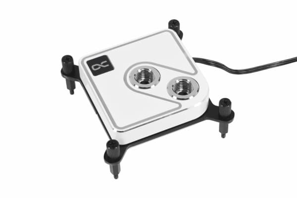 Alphacool Core 1 Aurora, Vannblokk, Messing, Kopper, Nickel, Gjennomsiktig, Hvit, 3-Pin, 1/4", 3-pin