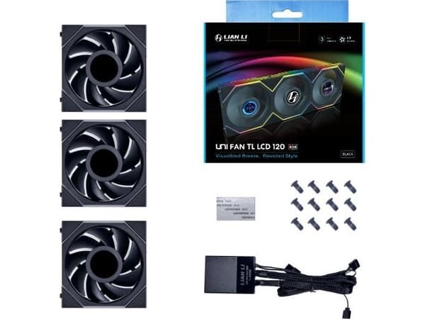 Lian Li UNI FAN TL LCD 120 - Kabinettvifte - med LCD-skjerm - 120 mm - svart