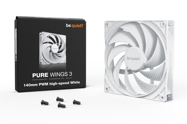 be quiet! Pure Wings 3 - Kabinettvifte - PWM-høyhastighet - 140 mm - hvit