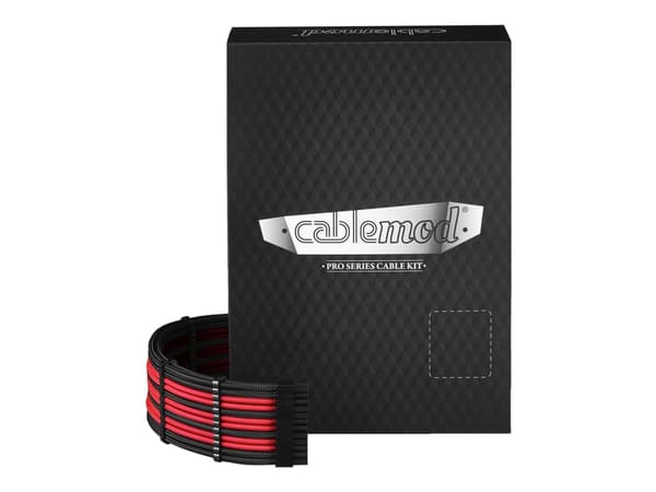 CableMod RT-Series Pro ModMesh Sleeved 12VHPWR StealthSense - Strømkabelsett - sort / rød