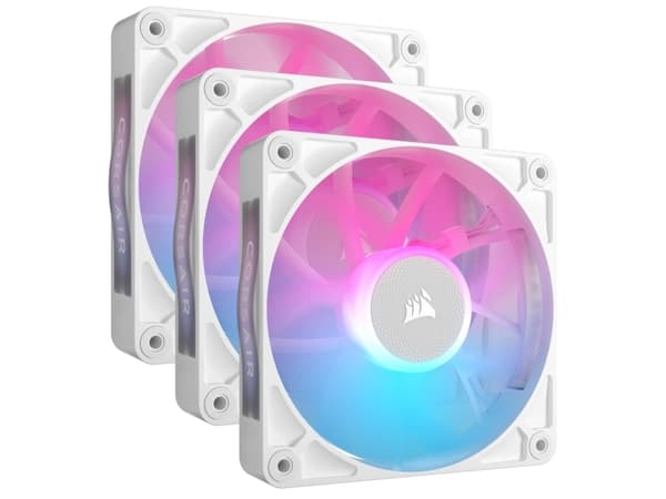CORSAIR iCUE Link RX120 RGB Triple Starter Kit - Kabinettvifte - 120 mm - hvit (en pakke 3)