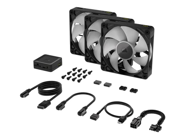 CORSAIR iCUE Link RX120 RGB Triple Starter Kit - Kabinettvifte - 120 mm - svart (en pakke 3)