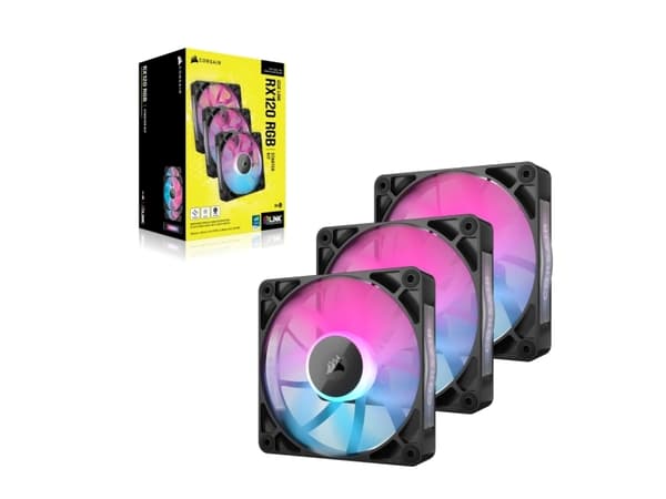 CORSAIR iCUE Link RX120 RGB Triple Starter Kit - Kabinettvifte - 120 mm - svart (en pakke 3)