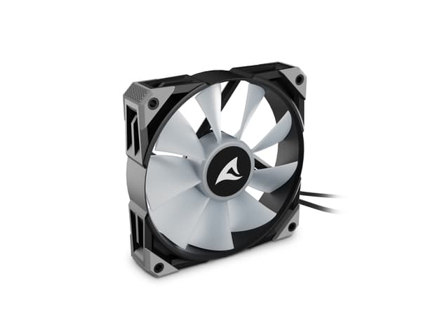Sharkoon F50, Fan, 12 cm, 600 RPM, 2000 RPM, 132 m³/h, Svart, Grå