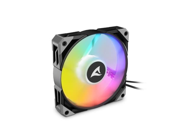 Sharkoon F50, Fan, 12 cm, 600 RPM, 2000 RPM, 132 m³/h, Svart, Grå