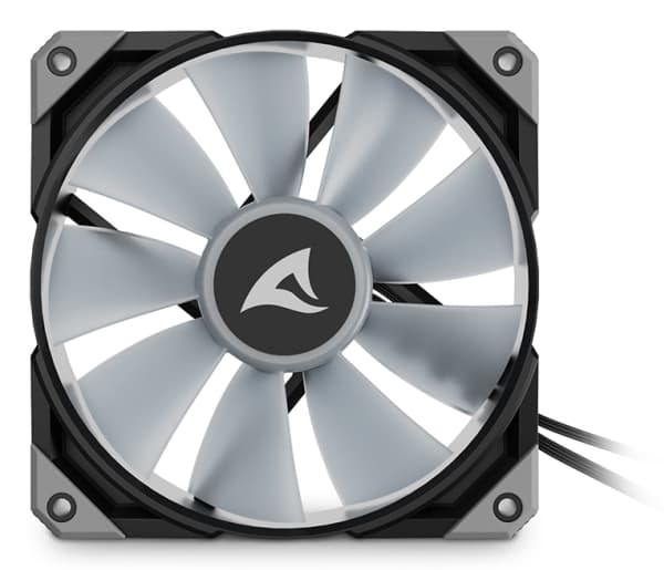 Sharkoon F50, Fan, 12 cm, 600 RPM, 2000 RPM, 132 m³/h, Svart, Grå Svart, Grå