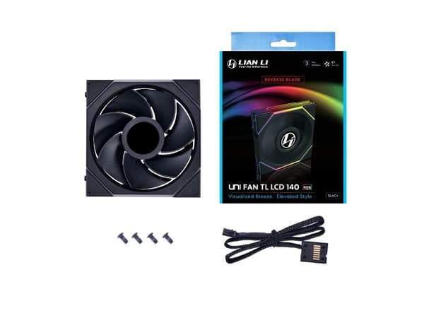Lian Li UNI FAN TL LCD, Vifte, 14 cm, 350 rpm, 1600 rpm, 29,4 dB, 64 CFM.