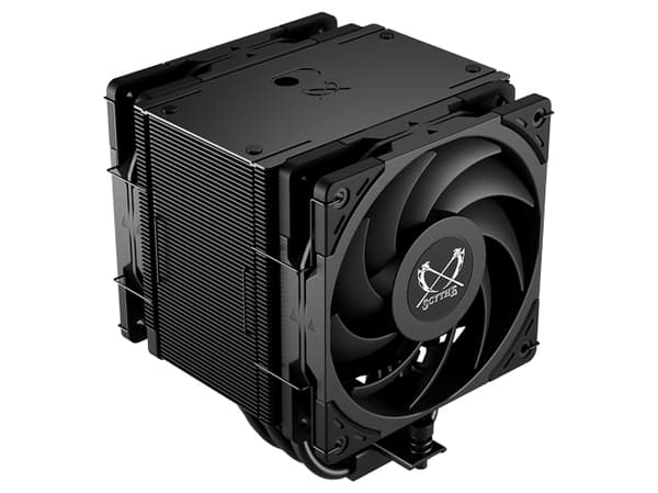 Scythe Mugen 6 Dual Fan Black Edition, tuuletin, 12 cm, 2000 rpm, 26,88 dB, 60,29 kuutiometriä/min, 102,44 m³/h