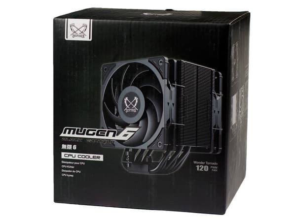 Scythe Mugen 6 Dual Fan Black Edition, tuuletin, 12 cm, 2000 rpm, 26,88 dB, 60,29 kuutiometriä/min, 102,44 m³/h