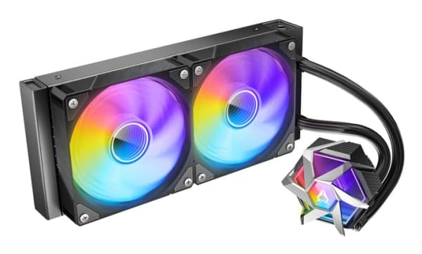 Azza HEX 240, All-in-one liquid cooler, 12 cm, 120 m³/h, Black musta