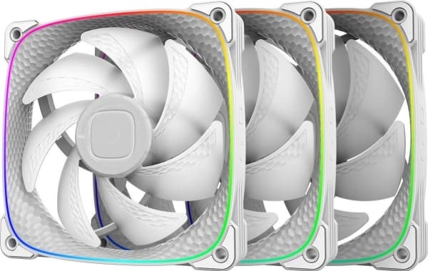 Geometric Future Squama 2503W RGB-viftepakke med 3 - 120 mm hvit - kassevifte - 2000 rpm (GEO-S2503W-3)
