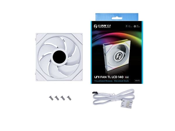 Lian Li UNI FAN TL LCD 140 - Kabinettvifte - med LCD-skjerm - 140 mm - hvit