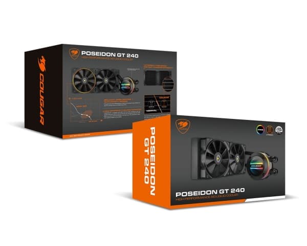 COUGAR Gaming POSEIDON-GT 240, Alt-i-ett væskekjøler, 12 cm, Sort