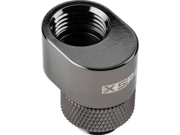 XSPC G1/4 Rotary 7mm Offset Fitting - schwarzes Chrom