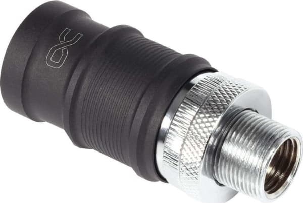Alphacool ES quick release BLH1A PushIn Female IG med skottskrueforbindelse (krom/juodas (matt))