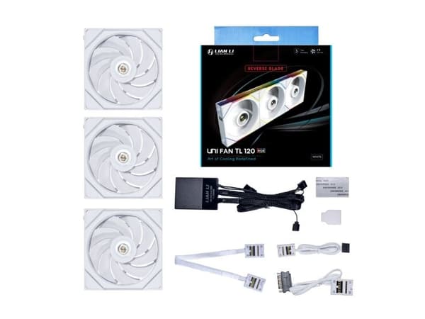 Lian Li UNI FAN TL 120 Reverse Blade - Lådfläkt - 120 mm - vit