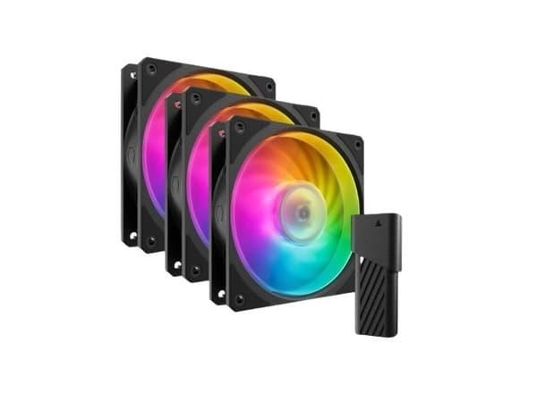 Cooler Master Mobius 120P ARGB - Boksviftesett - 120 mm - svart (en pakke 3)