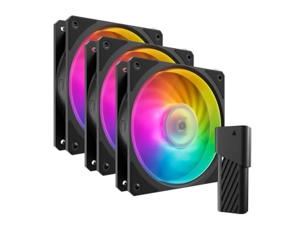 Cooler Master Mobius 120P ARGB - Boksviftesett - 120 mm - svart (en pakke 3)