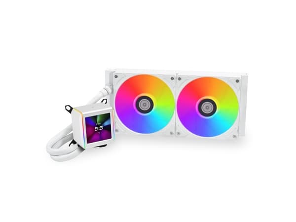 Lian Li GA II LCD, nestejäähdytyspaketti, 12 cm, 200 rpm, 2100 rpm, 29 dB, 61,3 kuutiometriä/min. Valkoinen