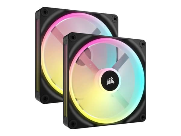 CORSAIR iCUE LINK QX140 RGB - Lådfläkt - med temperatursensor - 140 mm - svart (paket om 2)