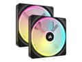 Miniatyrbild 1 av 2: CORSAIR iCUE LINK QX140 RGB - Lådfläkt - med temperatursensor - 140 mm - svart (paket om 2)