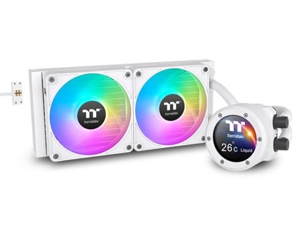 Thermaltake TH240 V2 Ultra EX ARGB, Alt-i-ett væskekjøler, 12 cm, 500 RPM, 2000 RPM, Hvit