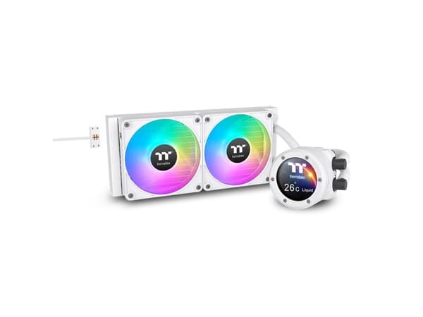 Thermaltake TH240 V2 Ultra EX ARGB, Alt-i-ett væskekjøler, 12 cm, 500 RPM, 2000 RPM, Hvit Hvit