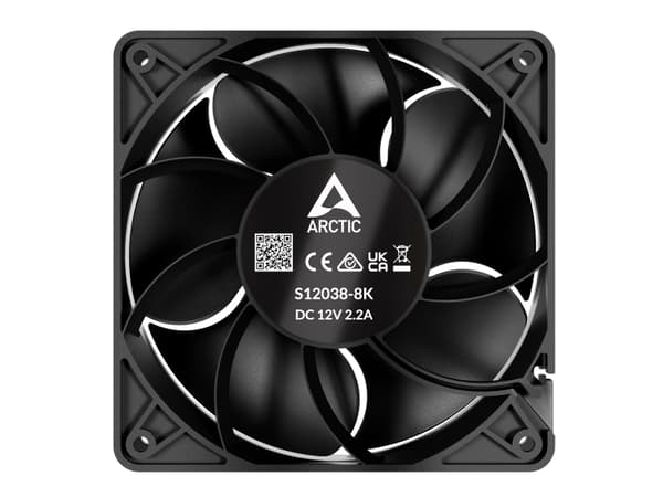 ARCTIC S12038-4K, Puhallin, 12 cm, 600 rpm, 4000 rpm, 106 kuutiometriä/min, 180 m³/h