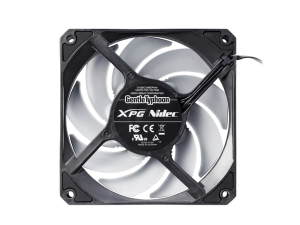 XPG VENTO PRO 120 PWM, Vifte, 12 cm, 450 RPM, 2500 RPM, Sort, Hvit